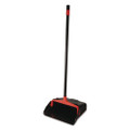 MaxiPlus Lobby Dustpan, 13.5"w x 36"h, 33" Handle, Plastic, Black/Red
