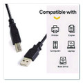 USB Printer Cable, 6 ft, Black