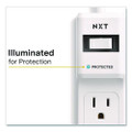 6-Outlet Surge Protector, 6 AC Outlets, 12 ft Cord, 900 J, White