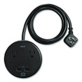 2-Outlet Plus USB Surge Protector, 2 AC Outlets/3 USB Ports, 5 ft Cord, 500 J, Black