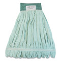 EchoFiber Microfiber Loop Mop, Large, Split Microfiber, 16 x 16, 5" Headband, Green, 12/Carton