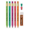 Handwriting Mechanical Pencil Set with Lead and Eraser Refills, HB (#2), Black Lead, Assorted Barrel Colors, 5 Pencils/Set