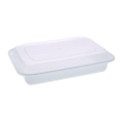 Newspring VERSAtainer Microwavable Containers, Base/Lid Combo, 8.8 x 6 x 2, White/Clear, Plastic, 150/Carton