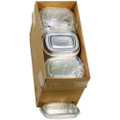 Classic Carry-Out Container with PET Dome Lid, 22 oz, 8.2 x 6.2 x 1.3, Silver/Clear, Aluminum, 100/Carton