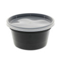 Newspring DELItainer Microwavable Container, 12 oz, 4.55" Diameter x 2.45" h, Black/Clear, Plastic, 240/Carton