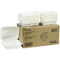 EarthChoice PFAS Free Compostable Hinged Lid Container, 9 x 9 x 3, White, Sugarcane, 150/Carton