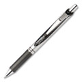 EnerGel RTX Deluxe Gel Pen, Retractable, Medium 0.7 mm, Black Ink, Silver/Black Barrel, Dozen