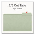 Heavy-Duty Pressboard Fastener Folders, 2/5-Cut Tab: Right, Expands 2", 2 Fasteners, Legal Size, Gray/Green, 25/Box