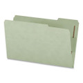 Heavy-Duty Pressboard Fastener Folders, 2/5-Cut Tab: Right, Expands 2", 2 Fasteners, Legal Size, Gray/Green, 25/Box