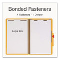 Heavy-Duty Pressboard Classification Folder, 2/5-Cut Tab, Expands 2", 1 Divider, 4 Fasteners, Legal Size, Yellow, 10/Box