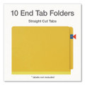 Heavy-Duty Pressboard End Tab Classification Folders, Expands 2", 2 Dividers, 6 Fasteners, Letter Size, Yellow, 10/Box