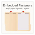 Manila Fastener Folders, 1/3-Cut Tab: Assorted, Expands 0.75", 2 Fasteners, Legal Size, Manila, 50/Box
