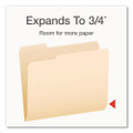 Manila File Folders, 1/3-Cut Tabs: Assorted, Letter, 0.75" Expansion, Manila, 100/Box