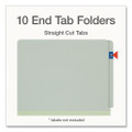 Heavy-Duty Pressboard End Tab Classification Folders, 3 Dividers, 8 Fasteners, Letter Size, Light Green, 10/Box