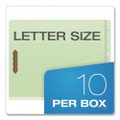 Heavy-Duty Pressboard End Tab Classification Folders, Expands 2.5", 2 Dividers, 6 Fasteners, Letter Size, Light Green, 10/Box