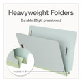 Colored Pressboard End Tab Fastener Folders, Straight Tab, Expands 2", 2 Fasteners, Letter Size, Light Green, 25/Box