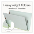 Colored Pressboard End Tab Fastener Folders, Straight Tab, Expands 1", 2 Fasteners, Legal Size, Light Green, 25/Box
