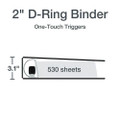 Premier Easy Open Clearvue Locking Slant-d Ring Binder, 3 Rings, 2" Capacity, 11 X 8.5, White