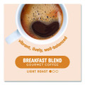 Breakfast Blend Coffee K-Cups, 24/Box, 4 Boxes/Carton