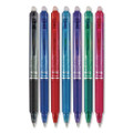 FriXion Ball Clicker Erasable Gel Pen, Retractable, Extra-Fine 0.5 mm, Assorted Ink and Barrel Colors, 7/Pack