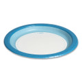 Heavy-Weight Paper Plates, 10" dia, White/Blue, 125/Pack