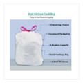 Drawstring Tall Kitchen Trash Bags, 13 gal, 28" x 24", White, 120/Box