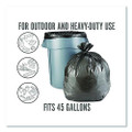 Twist-Tie Heavy-Duty Trash Bags, Open-Face, 45 gal, 1.1 mil, 45" x 38", Black, 25/Box
