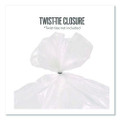 Twist-Tie Light-Duty Can Liners, 10 gal, 0.36 mil, 24" x 24", Clear, Flat Pack, 300/Box