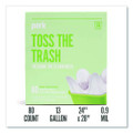Tab-Tie Tall Kitchen Trash Bags, Tie-Flap, 13 gal, 28" x 24", White, 80/Box
