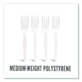 Eco-ID Mediumweight Compostable Cutlery, Fork, Plastic, White, 300/Pack