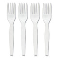Eco-ID Mediumweight Compostable Cutlery, Fork, Plastic, White, 300/Pack