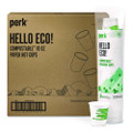 Eco-ID Compostable Paper Hot Cups, 10 oz, White/Green, 500/Carton