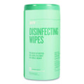 Disinfecting Wipes, 7 x 8, Fresh, White, 75 Wipes/Canister, 6/Carton