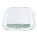Foam Hinged Lid Containers, 3-Compartment, 9 x 9 x 3, White, Foam, 200/Carton
