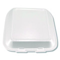 Foam Hinged Lid Containers, 3-Compartment, 7.56 x 8.25 x 2.38, White, Foam, 200/Carton