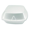 Foam Hinged Lid Containers, 6 x 6 x 3, White, Foam, 500/Carton