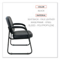 Alera Genaro Series Half-back Sled Base Guest Chair, 25" X 24.80" X 33.66", Black - VISALERL43C16