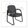 Alera Genaro Series Half-back Sled Base Guest Chair, 25" X 24.80" X 33.66", Black - VISALERL43C16
