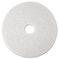 Low-speed Super Polishing Floor Pads 4100, 12" Diameter, White, 5/carton