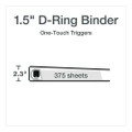 Premier Easy Open Clearvue Locking Slant-d Ring Binder, 3 Rings, 1.5" Capacity, 11 X 8.5, Black