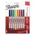 Ultra Fine Tip Permanent Marker, Ultra-Fine Tip, Assorted Colors, 8/Pack