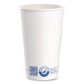 Recycled Content PCF Paper Hot Cups, ProPlanet Seal, 16 oz, White/Blue, 1,000/Carton