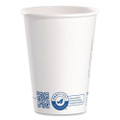 Recycled Content PCF Paper Hot Cups, ProPlanet Seal, 12 oz, White/Blue, 1,000/Carton