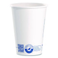 Recycled Content PCF Paper Hot Cups, ProPlanet Seal, 12 oz, White, 50/Pack