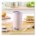 Recycled Content PCF Paper Hot Cups, ProPlanet Seal, 20 oz, White/Blue, 600/Carton