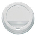 Traveler Hot Cup Lids, Fits 12 oz to 16 oz Hot Cups, Plastic, White, 100/Pack