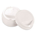 Traveler Hot Cup Lids, Fits 12 oz to 16 oz Hot Cups, Plastic, White, 100/Pack