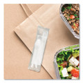 Regal Mediumweight Cutlery Kit, Individually Wrapped, Fork/Knife/Napkin/Spoon, Plastic, White, 250/Carton