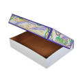 Mardi Gras King Cake Window Boxes, 19 x 14 x 3.5, Green/Purple/White, Paper, 50/Carton