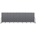Portable Room Divider, 20 ft 5" x 0.75" x 6 ft, Vinyl/Fiberglass/Steel, Gray